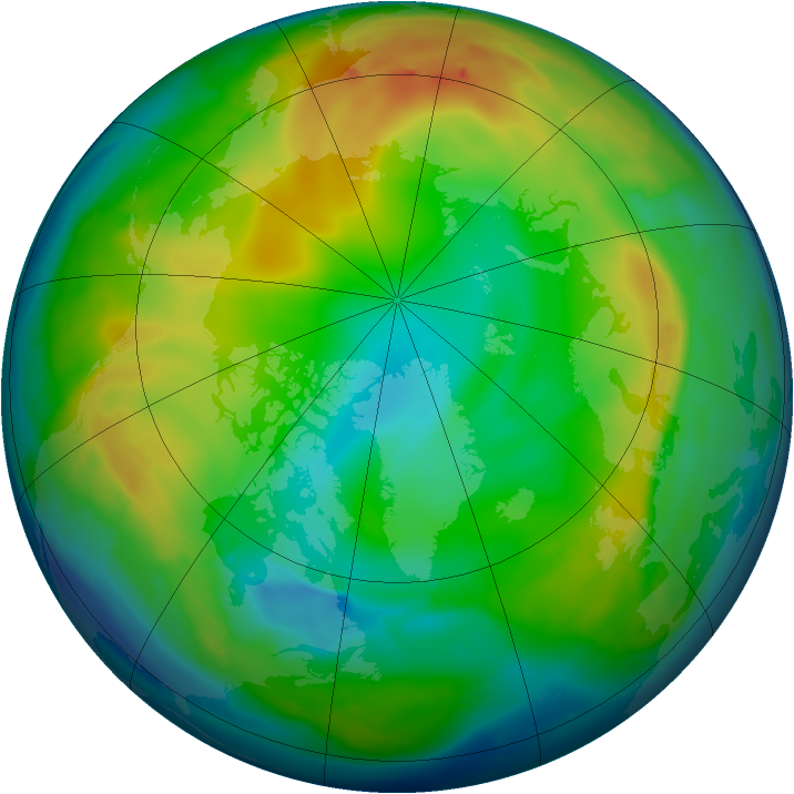 Arctic ozone map for 22 December 2010